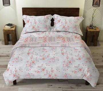 Innovation reversible cotton bedsheet set | Floral Print