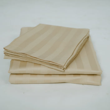 DHARI 300 tc stripe bedsheets set | Beige