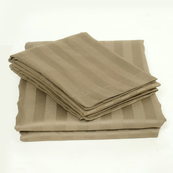 DHARI 300 tc stripe bedsheets set | Khakhi